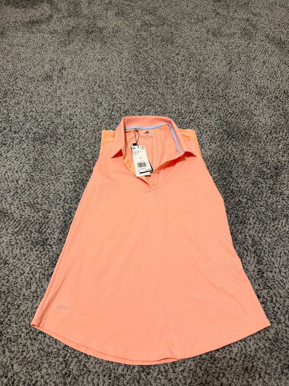 adidas Coral Pink Sleeveless Polo Tank
